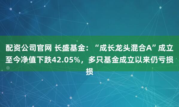 配资公司官网 长盛基金：“成长龙头混合A”成立至今净值下跌42.05%，多只基金成立以来仍亏损